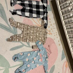 Old Navy & Carter’s Baby Pajamas - Black, Brown, Blue